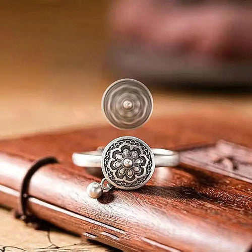 Lotus Bloom Rotating Anxiety‑Relief Ring