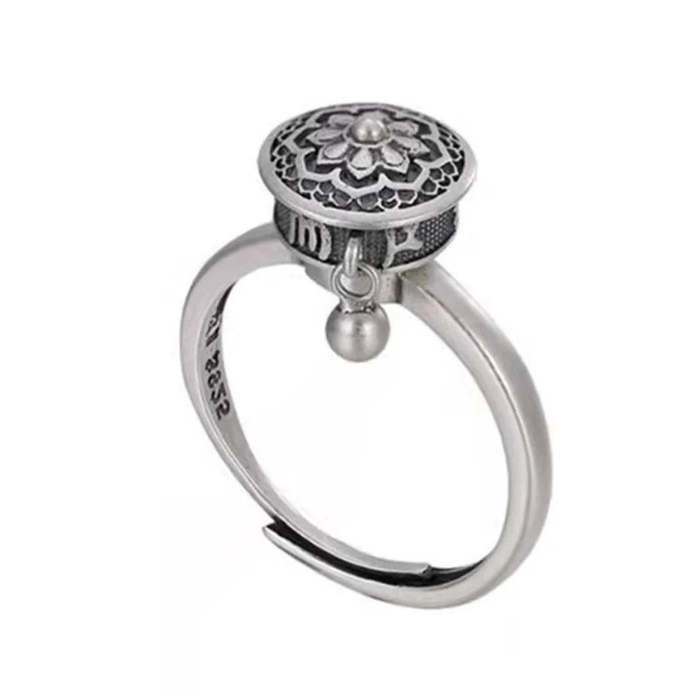 Lotus Bloom Rotating Anxiety‑Relief Ring